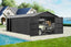 12x25FT Outdoor Metal Garage Shed with Lockable Doors - Dark Gray