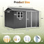 10'x8' Steel Storage Shed with Lockable Doors and Window - Gray
