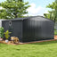 12 x 9.8 Feet Outdoor Storage Shed with Lockable Door and Pitched Roof-Gray