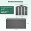 Lockable Metal Shed 8x12 FT with Aluminum Frame - Gray