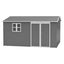 12x10 Ft Outdoor Metal Storage Shed with Lockable Doors - Grey