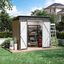 6x4 FT Metal Garden Shed with Hinge Door Pent Roof