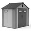 8x6FT Resin Outdoor Storage Shed with Lockable Door - Taupe/Gray