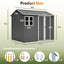 Large Steel Storage Shed with Window & Lockable Doors - Gray