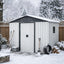 8ft x 4ft Outdoor Metal Storage Shed with Window - White/Black
