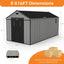 Resin Outdoor Storage Shed with Weatherproof Construction - 8x16ft