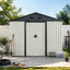 8ft x 4ft Outdoor Metal Storage Shed with Sliding Door - Metal
