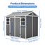 Plastic Utility Shed 8x6 ft with Floor