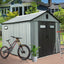 8x10FT Outdoor Resin Storage Shed with Lockable Door - Gray