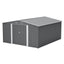12×14 ft Outdoor Metal Storage Shed with Lockable Double Doors - Gray