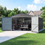 Outdoor Storage Shed 20x13 FT with Double Doors and Skylight - Metal