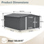 12×14 ft Outdoor Metal Storage Shed with Lockable Double Doors - Gray