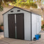 8x14 Ft Outdoor Resin Storage Shed with Aluminum Frame and Windows