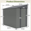 4x7 Foot Lean-To Shed in Olive