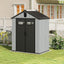 5x3FT Outdoor Resin Storage Shed with Transparent Windows & Louvered Vents
