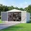 Outdoor Storage Shed 20x13 FT with Double Doors and Vents - Dark Grey or Off-White+Grey