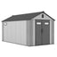 8x16Ft Resin Outdoor Storage Shed with Carpet – Weatherproof, Gray