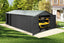 12x20ft Outdoor Metal Garage Shed with Lockable Double Doors - Dark Gray