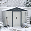 8ft x 4ft Outdoor Metal Storage Shed with Sliding Door - Metal
