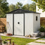 8ft x 4ft Outdoor Metal Storage Shed with Window - White/Black