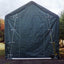 14x42x17 RV/Boat Garage House Style, gray, end view with zipper door closed