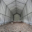 14x42x17 RV/Boat Garage House Style, interior view showing steel frame and white interior